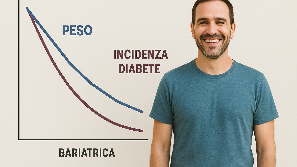 Medico che illustra a paziente i risultati della remissione del diabete tipo 2 dopo chirurgia bariatrica