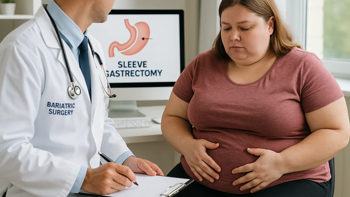 Regain bariatrica – valutazione specialistica post-chirurgica Paziente in visita di controllo con chirurgo bariatrico per valutare il regain dopo sleeve gastrectomy